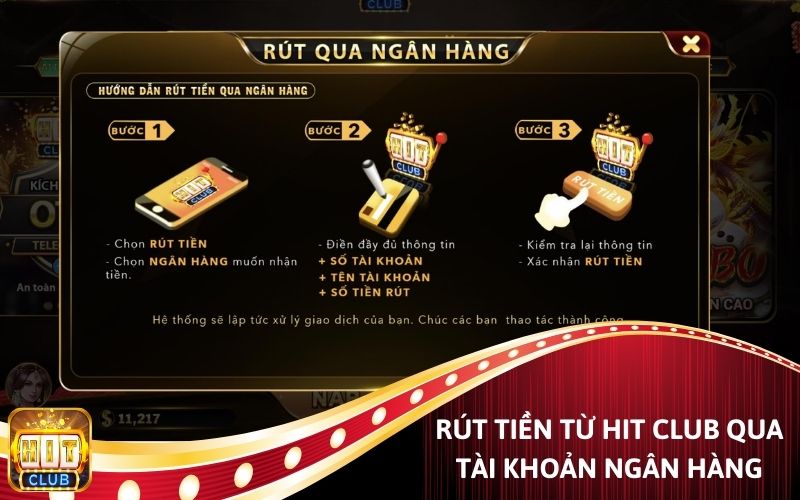 Rút tiền Hit Club qua tài khoản ngân hàng cá nhân.